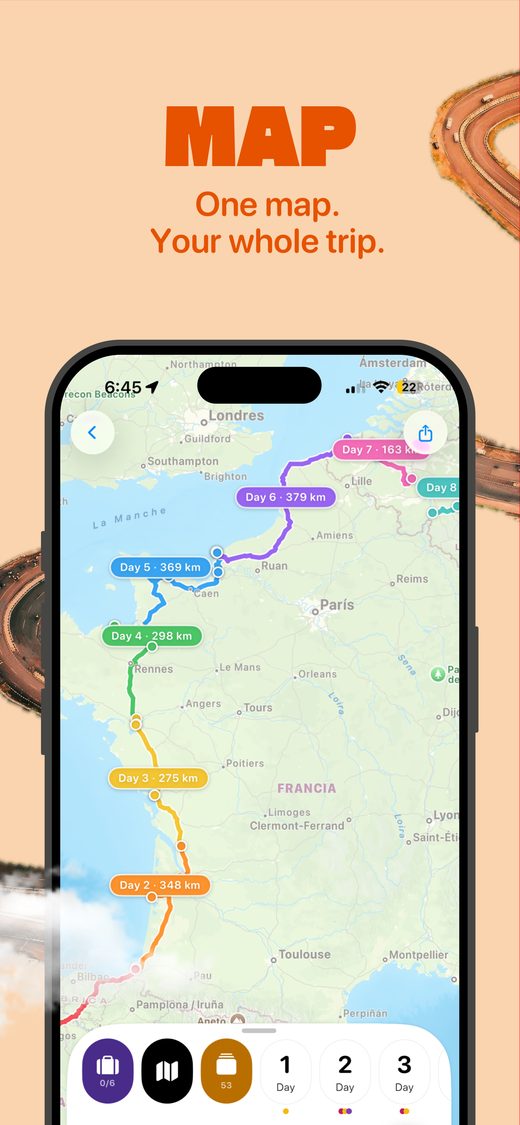 Trovelo on iPhone: the map